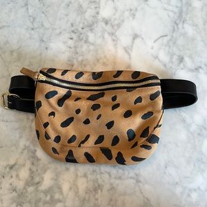 Clare V. Leopard Fanny pack